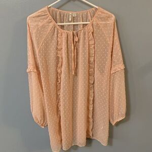 Pink Cottagecore Coquette Top Blouse Peasant Pastel‎ Flowy Romantic Cato 18/22w